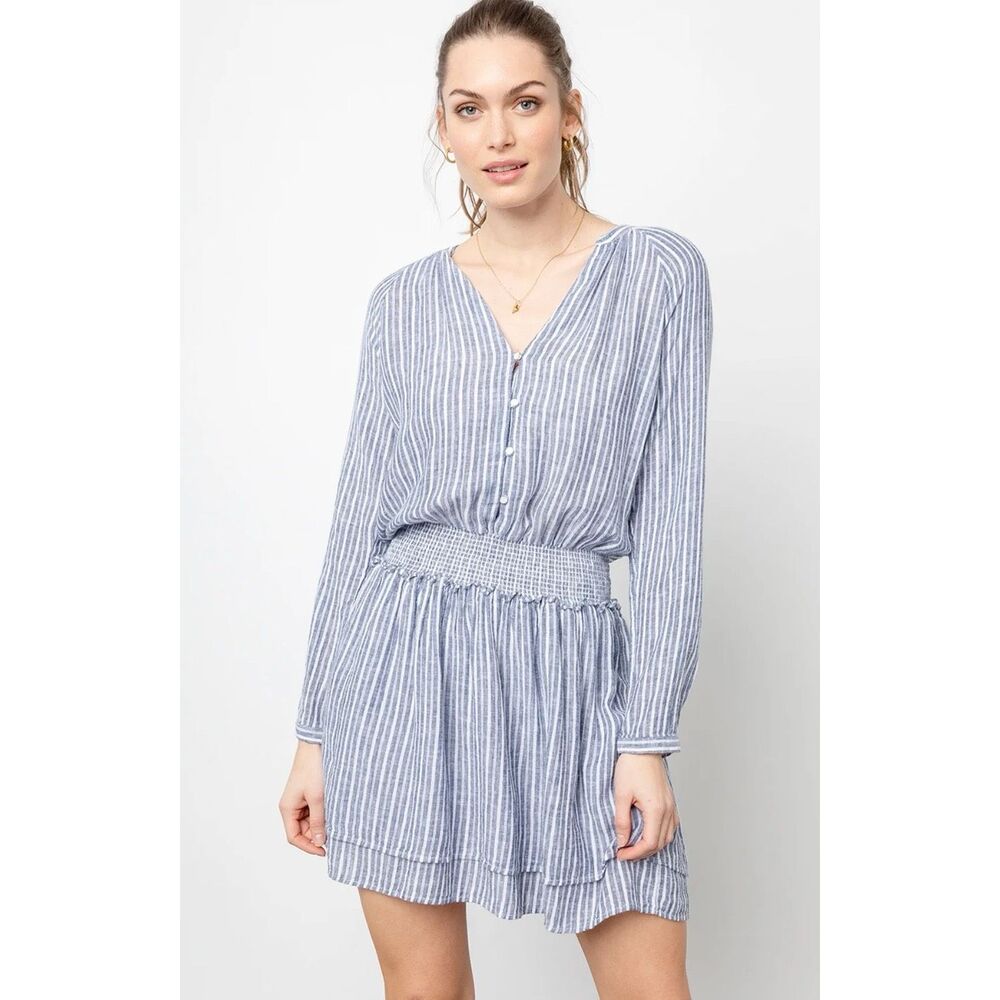 Rails Blue and White Striped Mini Dress